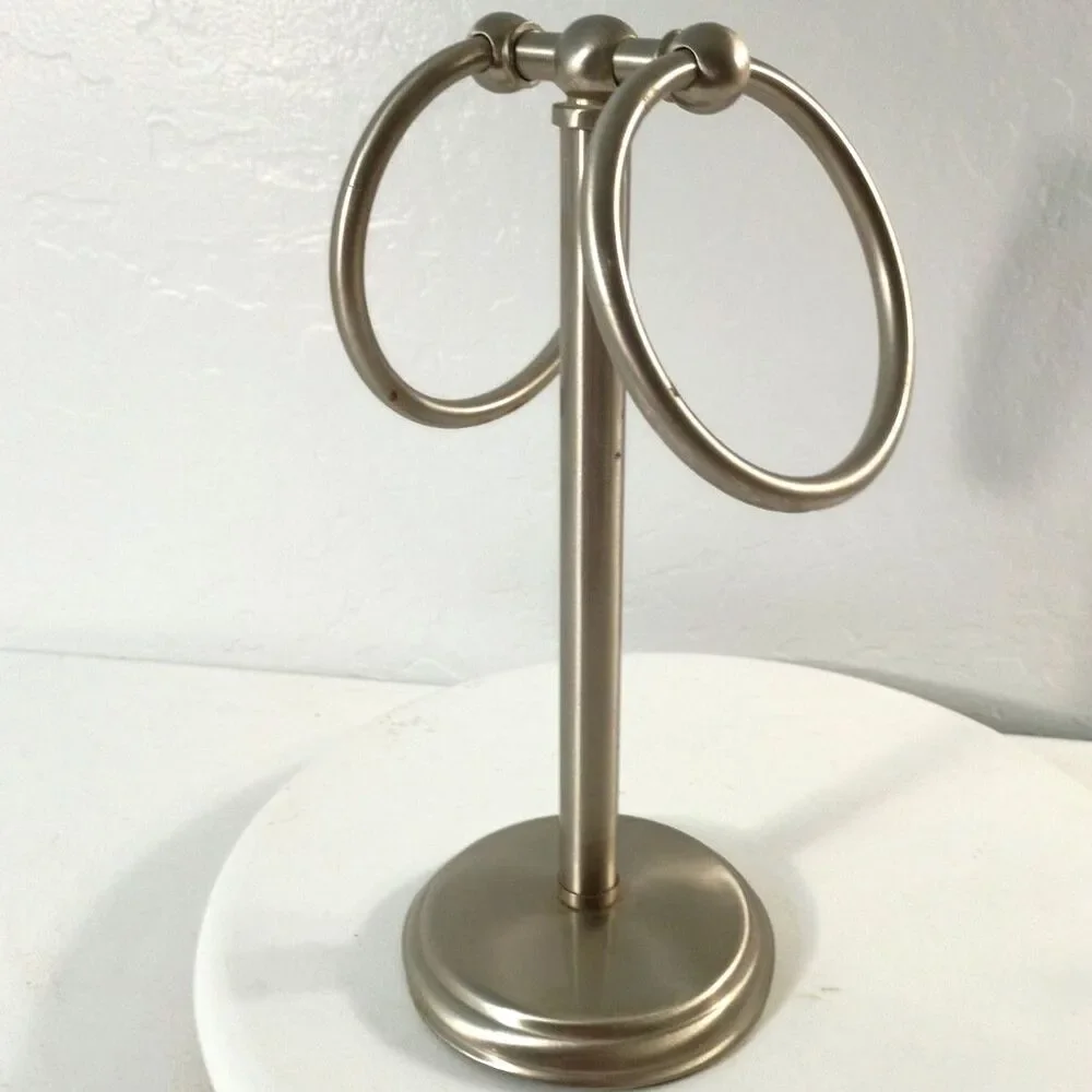 Vintage Silver Wire Tabletop Hand Towel Stand Holder